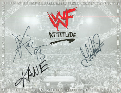 Kane, X-Pac & Goldust triple signed WWF Placemat