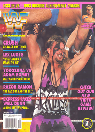 Crush signed WWF Magazine January 1994
