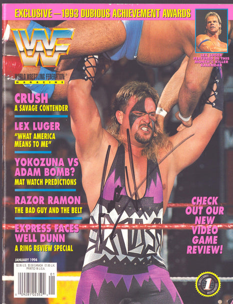 Crush signed WWF Magazine January 1994