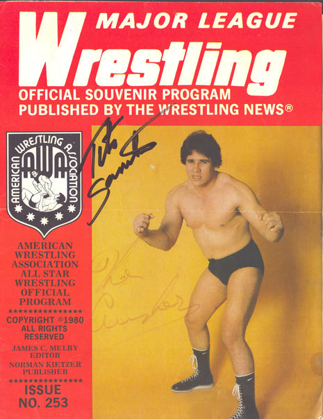 Tito Santana & The Crusher dual signed Major League Wrestling Program Issue 253