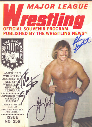 Greg Gagne, Rick Martel & Tito Santana tiple signed Major League Wrestling Program Issue 256