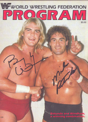 Barry Windham & Mike Rotundo dual signed WWF Program #120