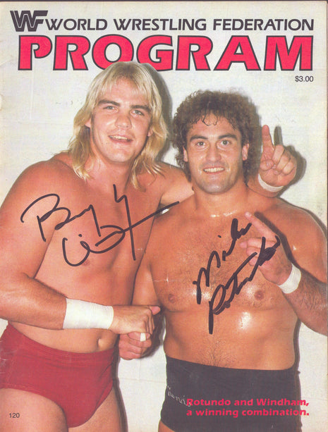Barry Windham & Mike Rotundo dual signed WWF Program #120