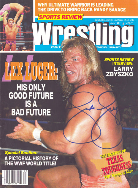 Lex Luger signed Sports Review Wrestling Magazine July 1991
