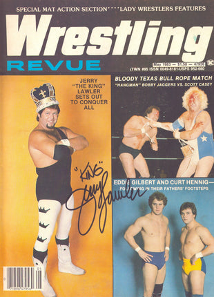 Jerry Lawler signed Wrestling Revue Magazine May 1983