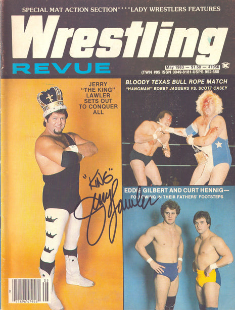Jerry Lawler signed Wrestling Revue Magazine May 1983