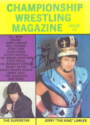 Jerry Lawler & Jimmy Valiant dual signed Championship Wrestling Program Issue 5
