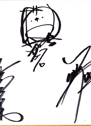 Dump Matsumoto, Bull Nakano & Chigusa Nagato triple signed Japanese Shikishi Board