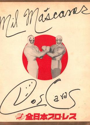 Mil Mascaras & Dos Caras dual signed Japanese Shikishi Board