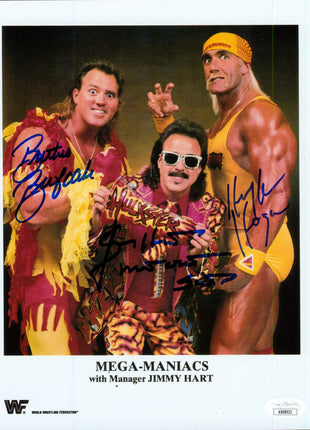 Hulk Hogan, Brutus Beefcake & Jimmy Hart triple signed 8x10 Photo (w/ JSA)