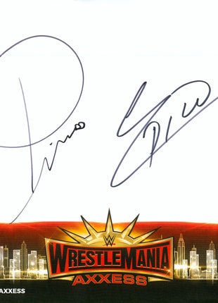 Epico & Primo dual signed WWE WrestleMania Axxess Placemat