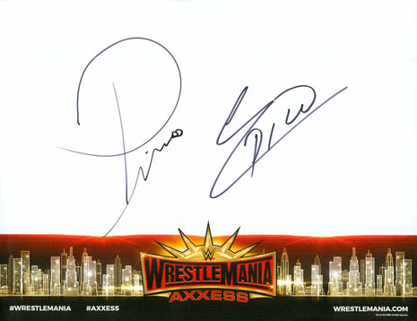Epico & Primo dual signed WWE WrestleMania Axxess Placemat