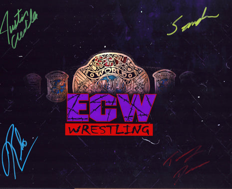 Justin Credible, Sandman, Rhyno & Tommy Dreamer multi-signed 11x14 Photo