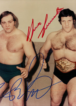 Bruno Sammartino & Larry Zbyszko dual signed 8x10 Photo