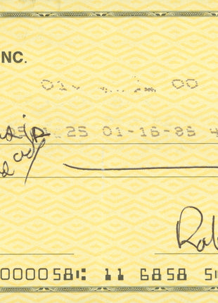 Ric Flair & Bob Geigel dual signed Bank Check