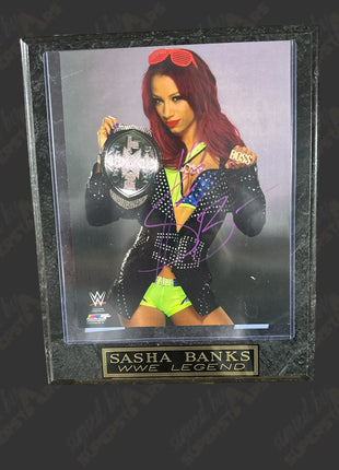 Sasha Banks signed Wood Plaque
