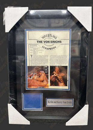 Kerry Von Erich & Kevin Von Erich dual signed 14x21 Framed Plaque