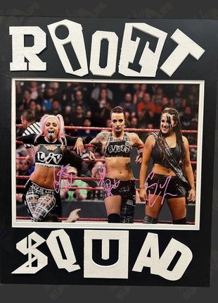 Riott Squad - Liv Morgan, Ruby Riott & Sarah Logan triple signed 16x20 Photo