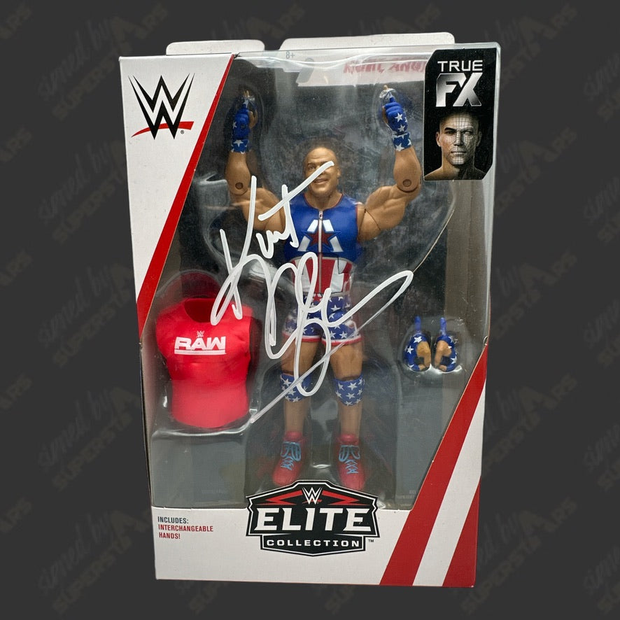 Kurt Angle Signed WWE Elite Action Figure Signed By Superstars Kurt angle signed wwe elite action figure signed by superstars