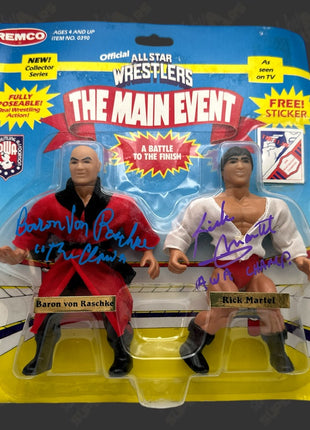 Rick Martel & Baron Von Raschke dual signed Remco All Star Wrestlers Action Figure