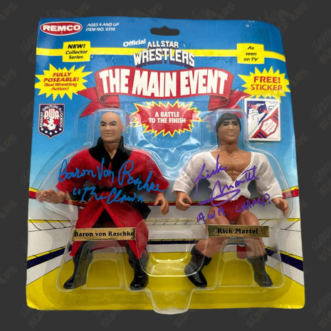 Rick Martel & Baron Von Raschke dual signed Remco All Star Wrestlers Action Figure