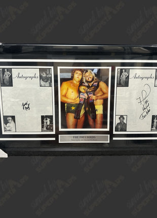 Freebirds - Terry Gordy & Michael Hayes dual signed 18x32 Framed Plaque