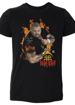 Bam Bam Bigelow Flames Pose WHT