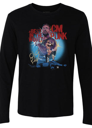 CM Punk Stencil Men's WWE Long Sleeve T-Shirt