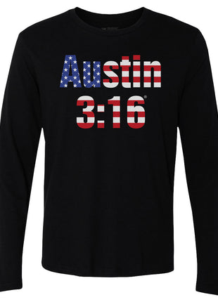 Stone Cold Steve Austin WWE 316 American Flag Men's WWE Long Sleeve T-Shirt