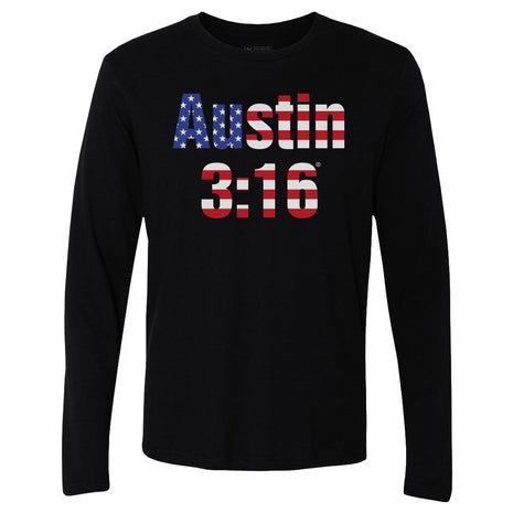 Stone Cold Steve Austin WWE 316 American Flag Men's WWE Long Sleeve T-Shirt