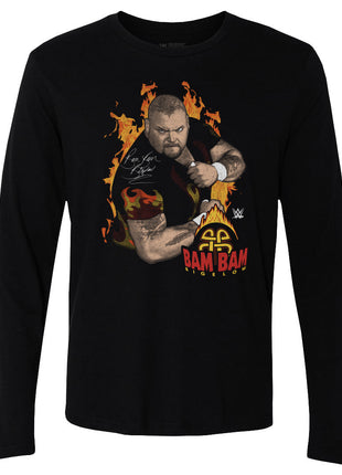 Bam Bam Bigelow Flames Pose WHT