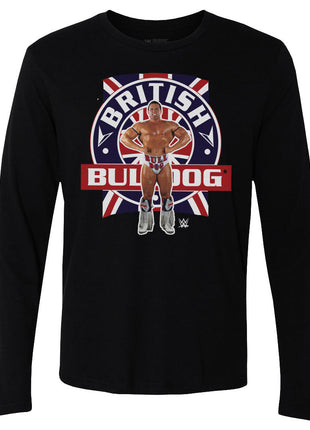 British Bulldog Flag Pose Men's WWE Long Sleeve T-Shirt