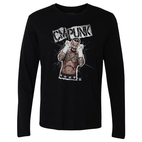 CM Punk Grunge Men's WWE Long Sleeve T-Shirt