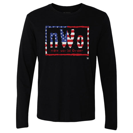 nWo WWE Logo American Flag Men's WWE Long Sleeve T-Shirt