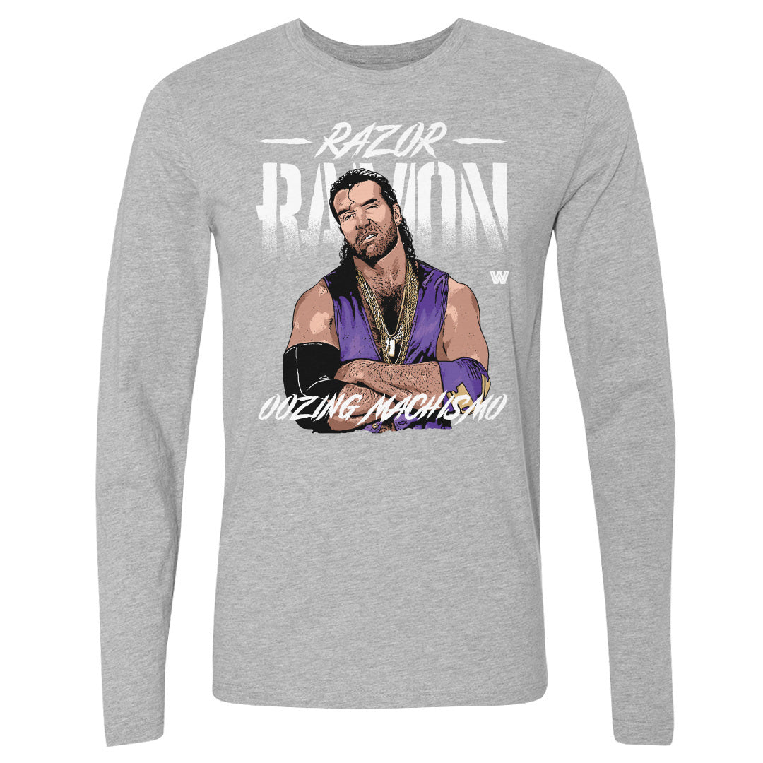 Wwe Razor Ramon Shirt Razor Ramon Oozing Machismo Pose WWE Men's Long Sleeve T-Shirt – Signed ...