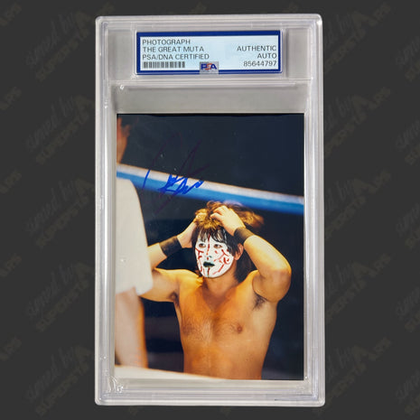 Great Muta signed 3.5x5 Photo (w/ PSA)