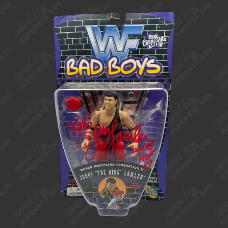 Jerry Lawler signed WWF Jakks Bad Boys Series 4 Action Figure