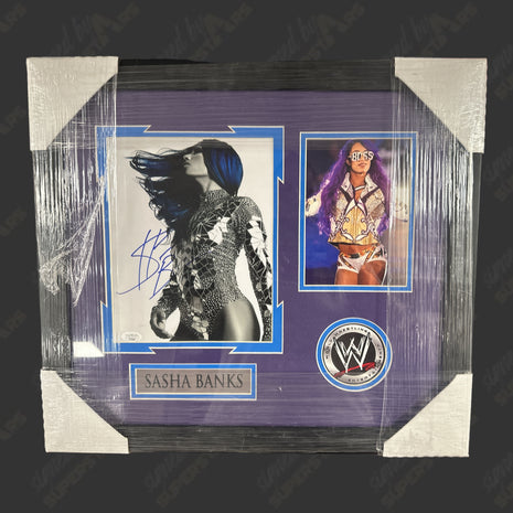 Sasha Banks signed Framed Plaque (w/ JSA)