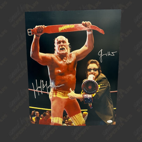 Hulk Hogan & Jimmy Hart dual signed 16x20 Photo (w/ JSA)