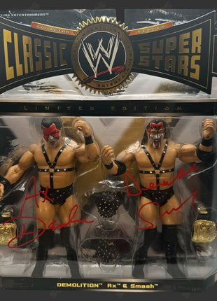 Demolition Ax & Smash dual signed WWE Jakks Classic Superstars 2-pack Action Figure