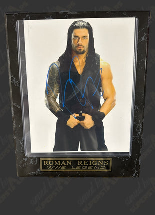 Roman Reigns signed Wood Plaque