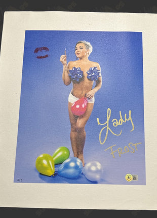 Lady Frost signed & kissed 16x20 Canvas (w/ Beckett)