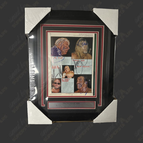 Macho Man Randy Savage, Buff Bagwell, Kevin Nash, Ric Flair & Bam Bam Bigelow multi-signed Framed Plaque