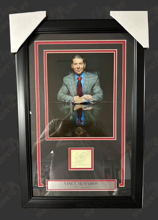 Vince McMahon signed Frame Plaque (w/ Beckett)