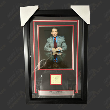 Vince McMahon signed Frame Plaque (w/ Beckett)