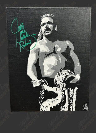 Jake Roberts signed 11x14 Hand Painted Canvas Art