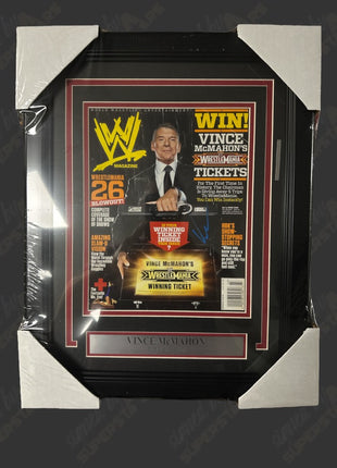 Vince McMahon signed Framed Plaque