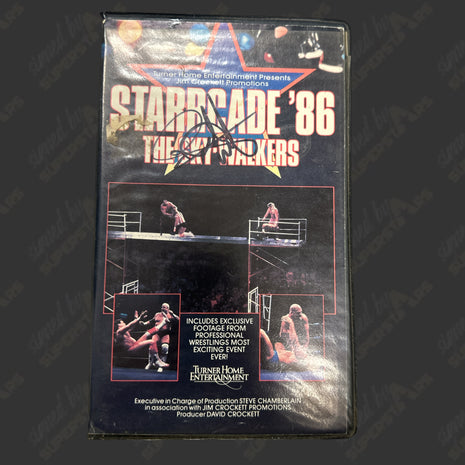 Ricky Morton & Ole Anderson dual signed NWA Starrcade 1986 VHS