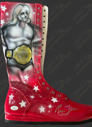 Ric Flair & Bob Backlund dual signed Custom Painted Wrestling Boot (w/ JSA)
