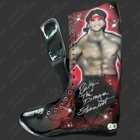 Ricky Steamboat signed Replica Wrestling Boot (w/ Beckett)